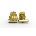 Traditional Shape Gold Plated Cuff Links w/ Standard Bullet Back